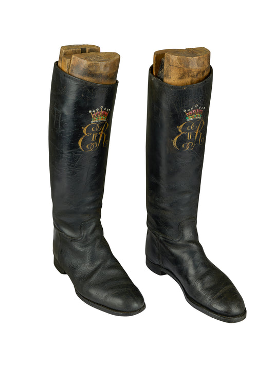 Vintage 19th Century English Leather Riding Boots Weston Table