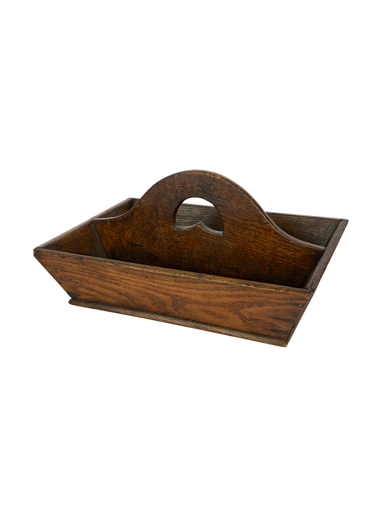 Vintage 19th Century English Oak Cutlery Tray Weston Table