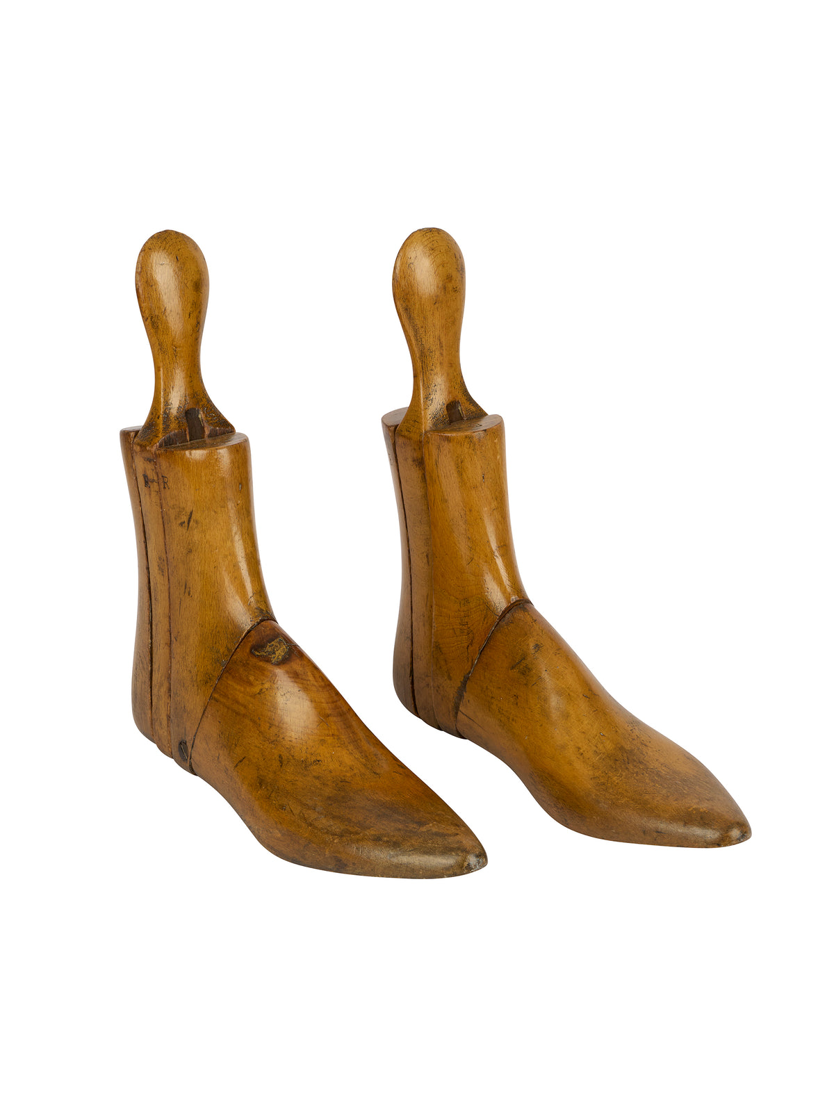 Vintage 19th Century English Short Wood Boot Forms Weston Table