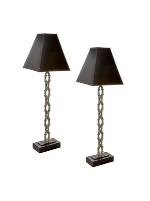  Vintage 19th Century French Architectural Salvage Lamp Pair Weston Table 