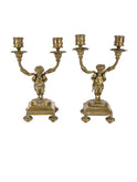 Vintage 19th Century French Cherub Candelabra Pair Weston Table
