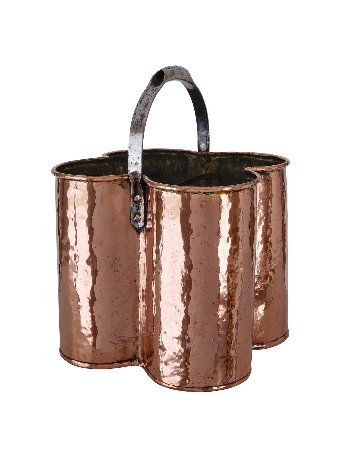 Vintage 19th Century French Copper Bottle Carrier Weston Table