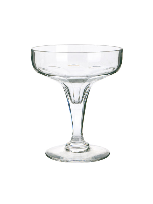 Vintage 19th Century French Crystal Semi Hollow Champagne Coupes Set of Six Weston Table