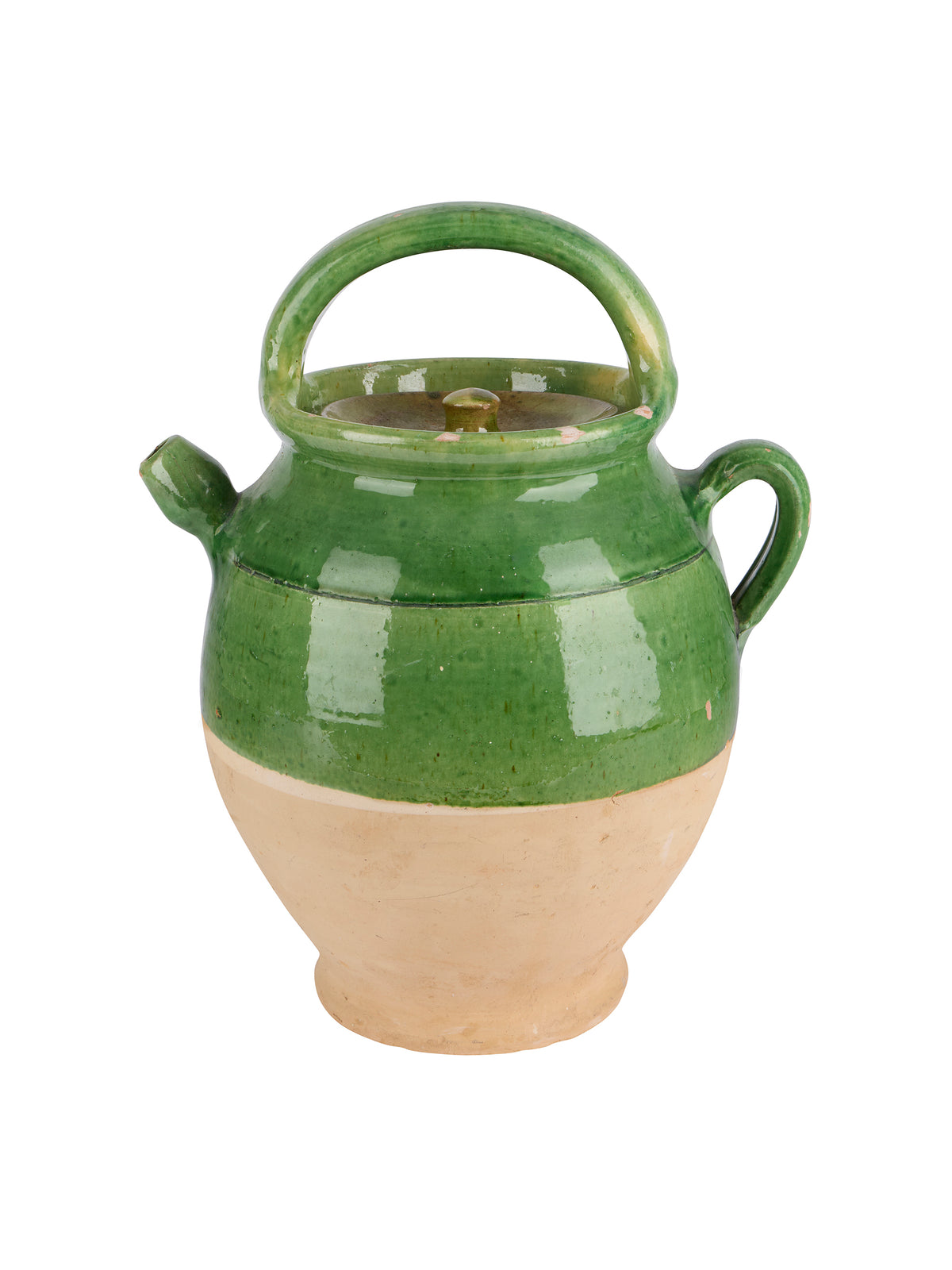 Vintage 19th Century French Green Vinegar Pot