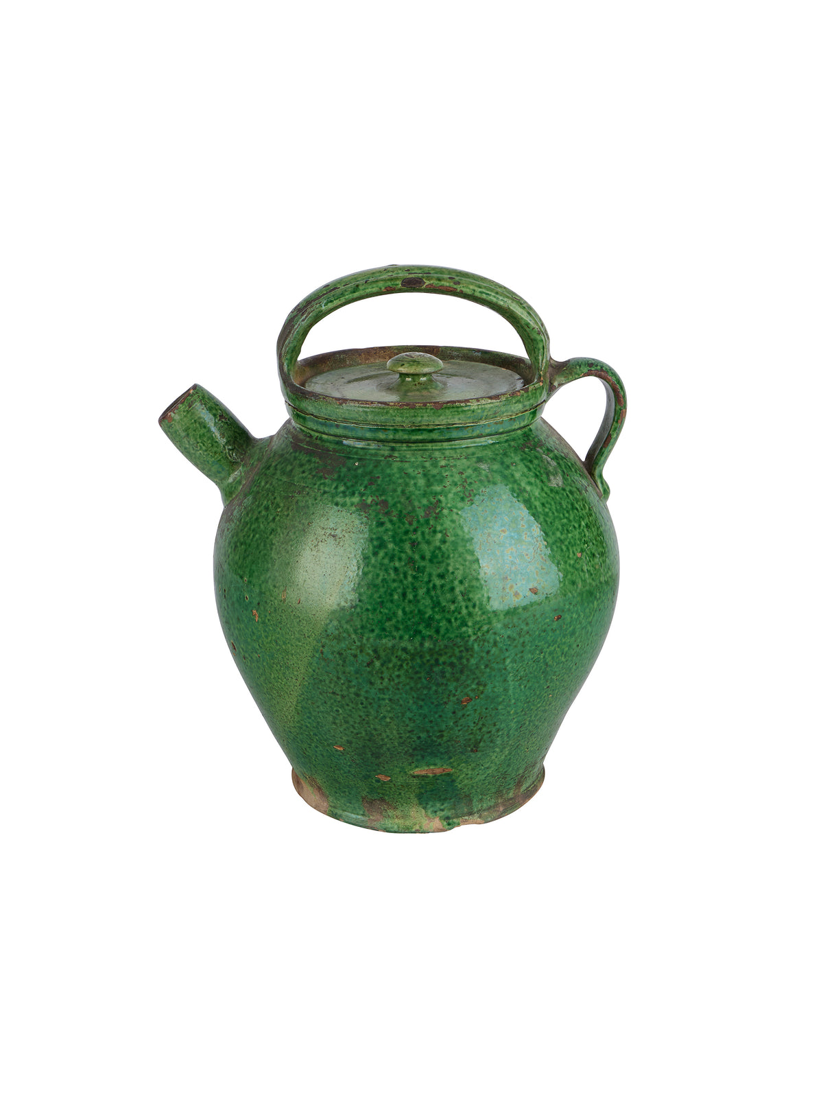 Vintage 19th Century French Green Vinegar Pot Three Weston Table