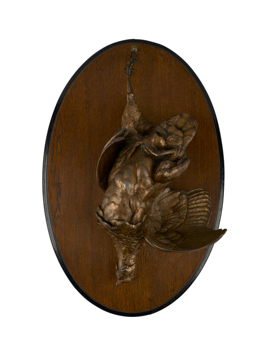 Vintage 19th Century French Hunting Game Bird Plaque Two Weston Table