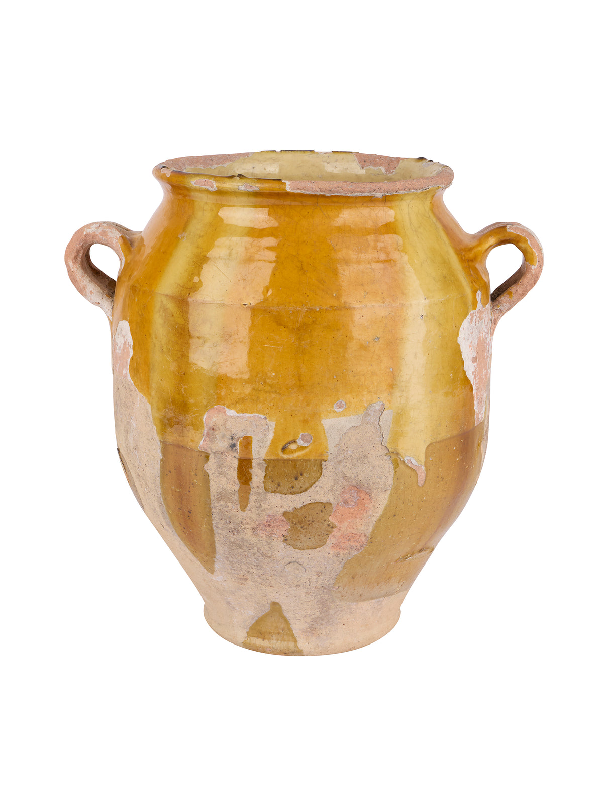 Vintage 19th Century French Ochre Glazed Confit Pot Five Weston Table