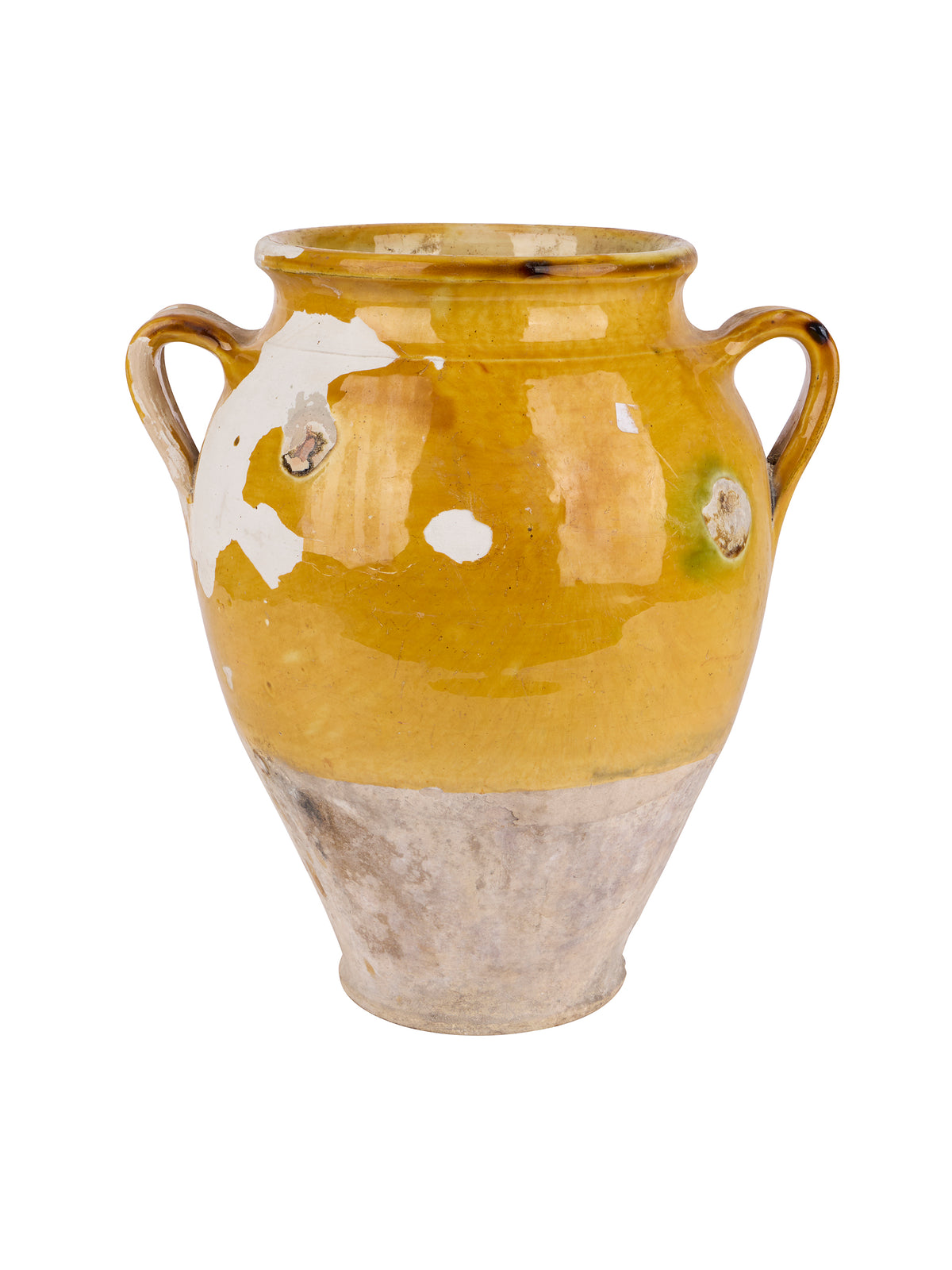 Vintage 19th Century French Ochre Glazed Confit Pot Nine Weston Table