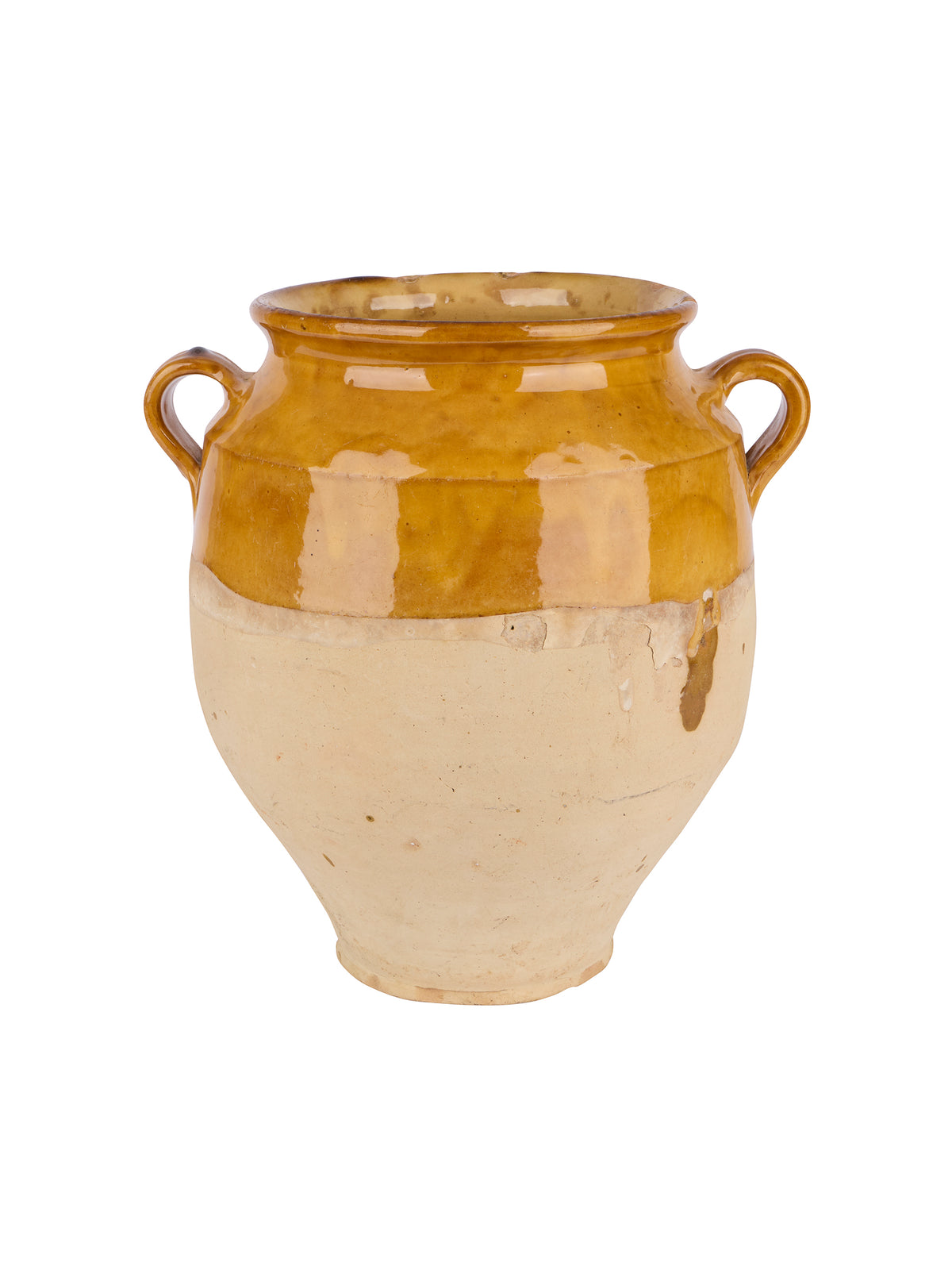 Vintage 19th Century French Ochre Glazed Confit Pot One Weston Table