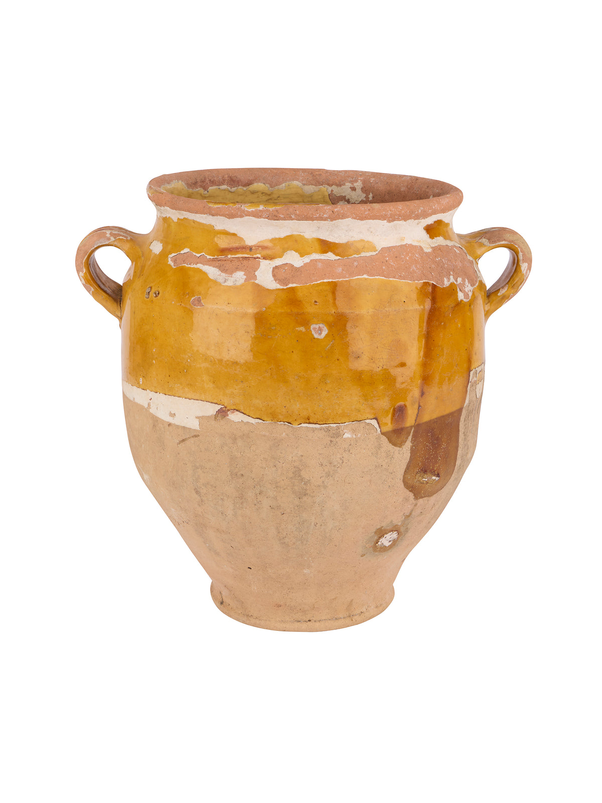 Vintage 19th Century French Ochre Glazed Confit Pot Seven Weston Table