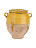Vintage 19th Century French Ochre Glazed Confit Pot Six Weston Table