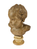 Vintage 19th Century French Terracota and Alabaster Child Statue Weston Table