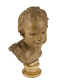 Vintage 19th Century French Terracota and Alabaster Child Statue Weston Table