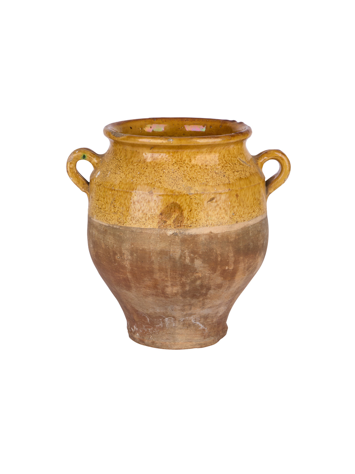 Vintage 19th Century French Terracotta Glazed Confit Pot