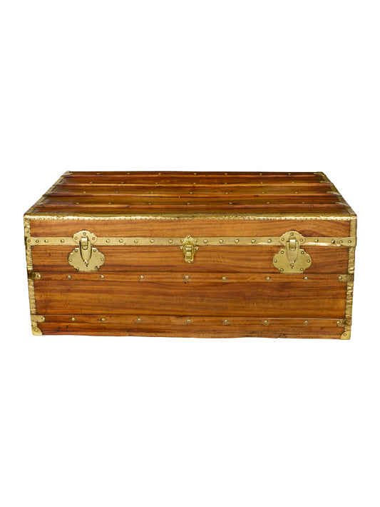 Vintage 19th Century French Wood Camphor Trunk Weston Table