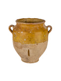 Vintage 19th Century French Yellow Small Glazed Confit Pot Four Weston Table