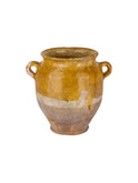 Vintage 19th Century French Yellow Small Glazed Confit Pot Two Weston Table