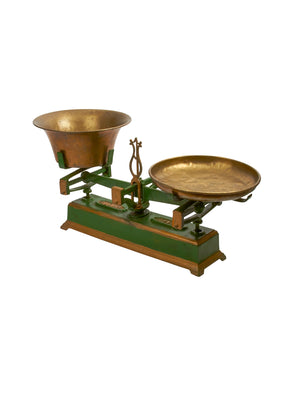  Vintage 19th Century Green Dry Goods Cast Iron Force Scale Weston Table 