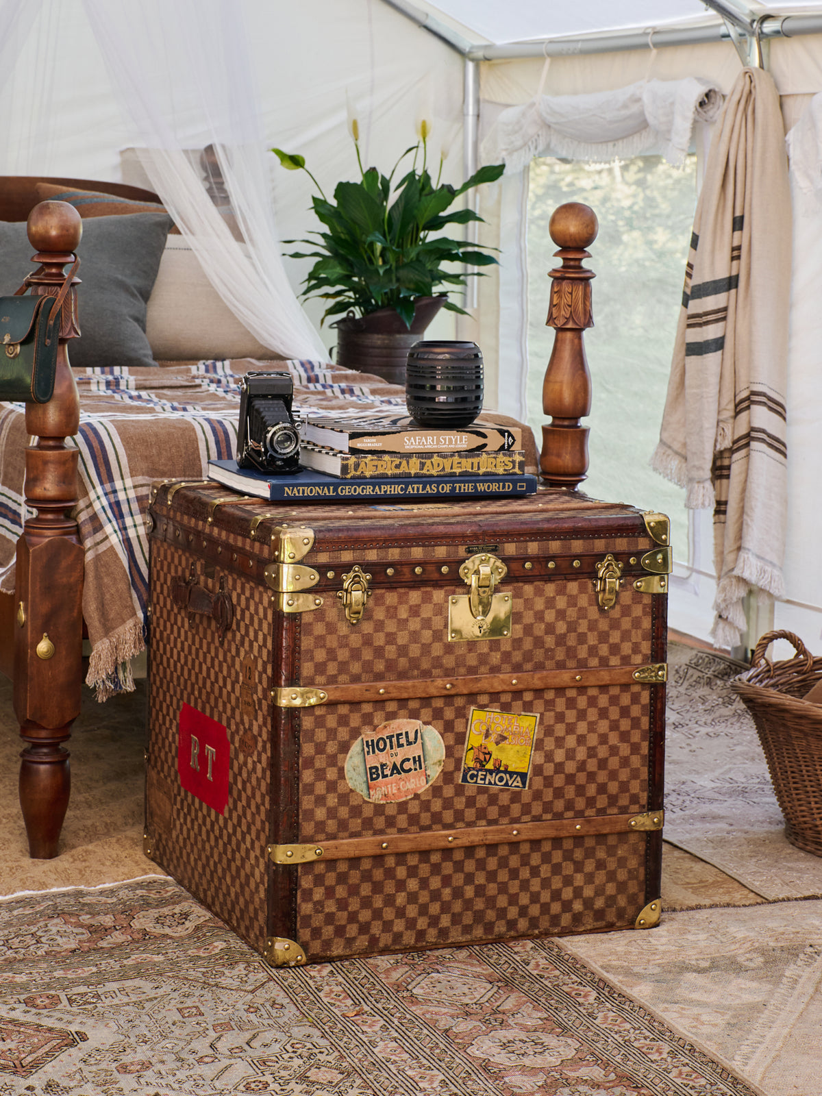 Vintage 19th Century Hall du Voyage Traveler's Trunk Weston Table