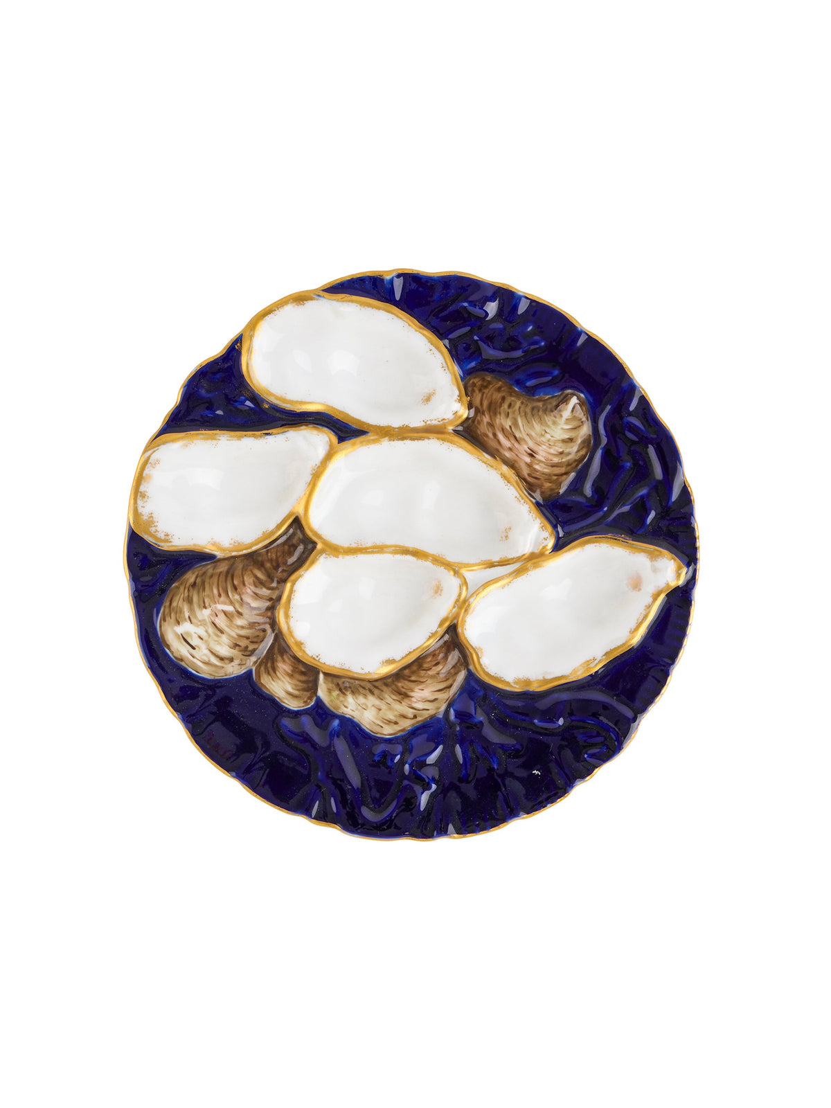 Vintage 19th Century Haviland Limoges Midnight Oyster Plate Two Weston Table