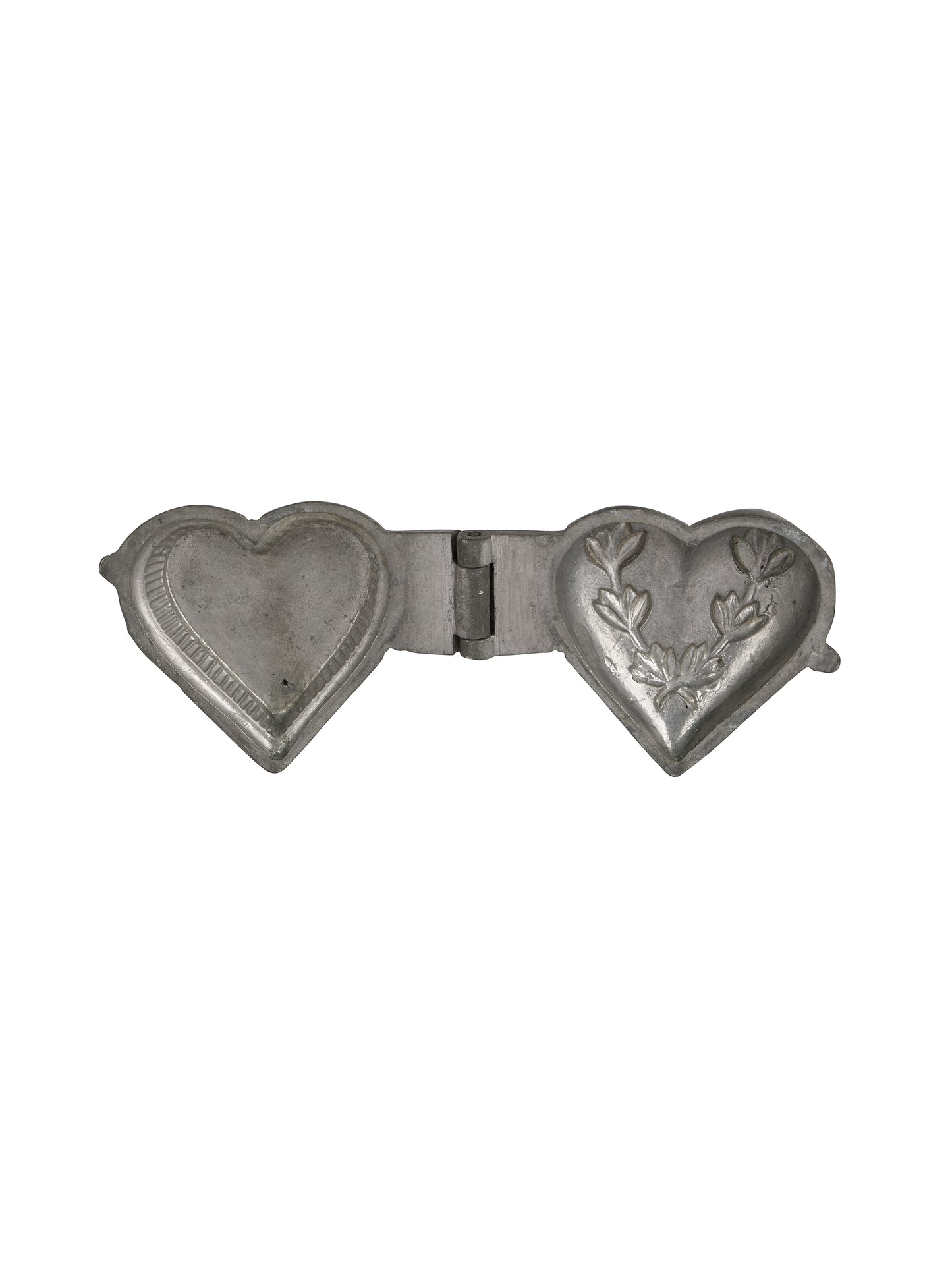 Vintage 19th Century Heart with Vines Pewter Mold Weston Table