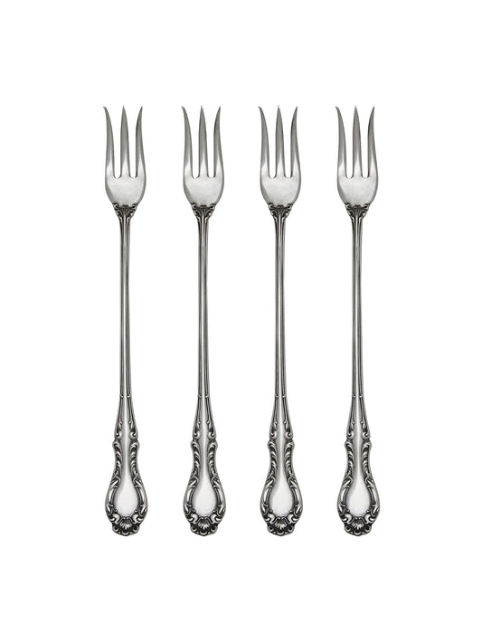 Vintage 19th Century Joan Wallace Silver Plate Oyster Forks Set of Six Weston Table
