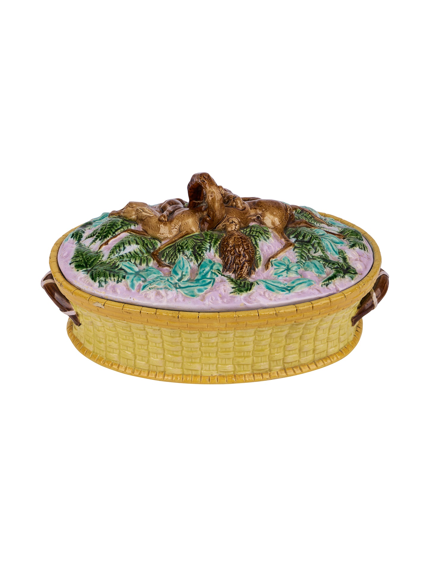 Vintage 19th Century Majolica Game Pie Dish Weston Table