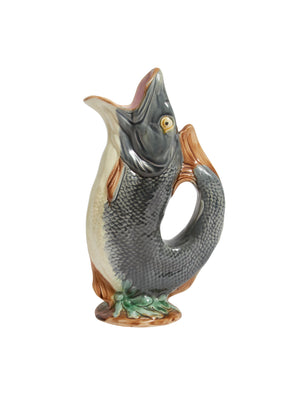  Vintage 19th Century Majolica Gurgling Fish Pitcher Weston Table 