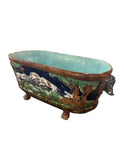 Vintage 19th Century Majolica Hounds and Boar Jardiniere Weston Table