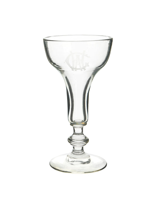 Vintage 19th Century Monogram Hollow Stem Champagne Glasses Weston Table