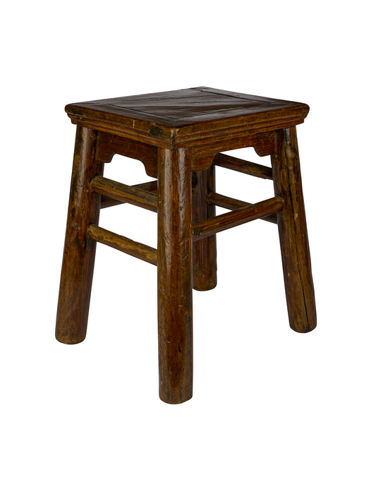 Vintage 19th Century Provincial Elm Wood Stool Weston Table