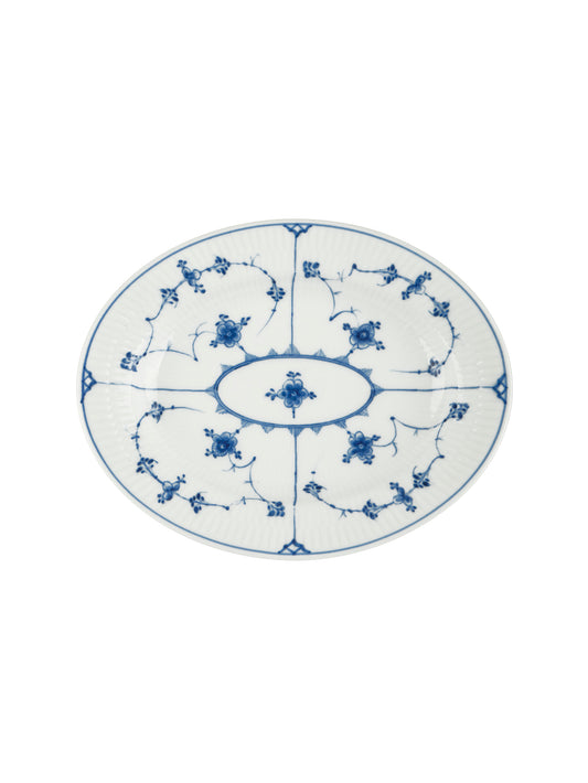 Vintage 19th Century Royal Copenhagen Blue Fluted Plain Oval Serving Platter 10" Weston Table