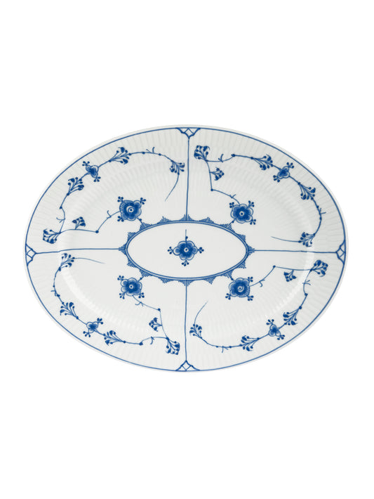 Vintage 19th Century Royal Copenhagen Blue Fluted Plain Oval Serving Platter 10" Weston Table