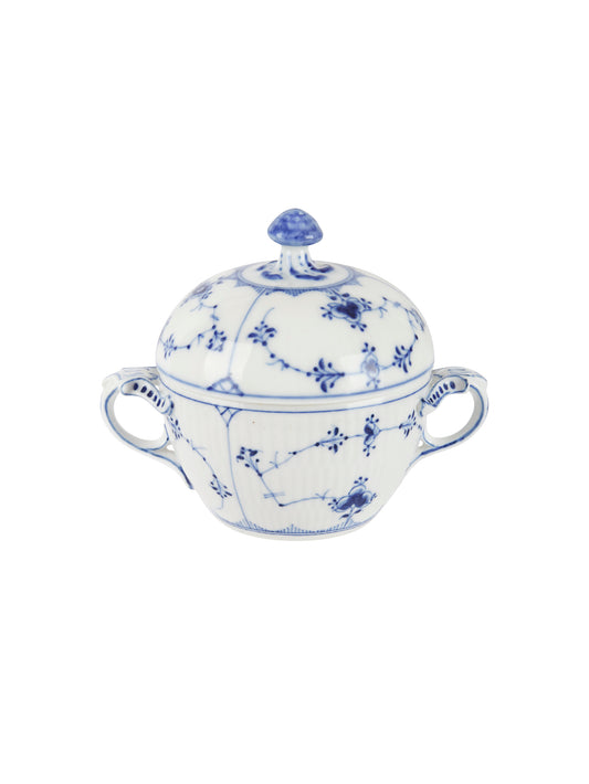 Vintage 19th Century Royal Copenhagen Blue Fluted Plain Sugar Bowl Weston Table