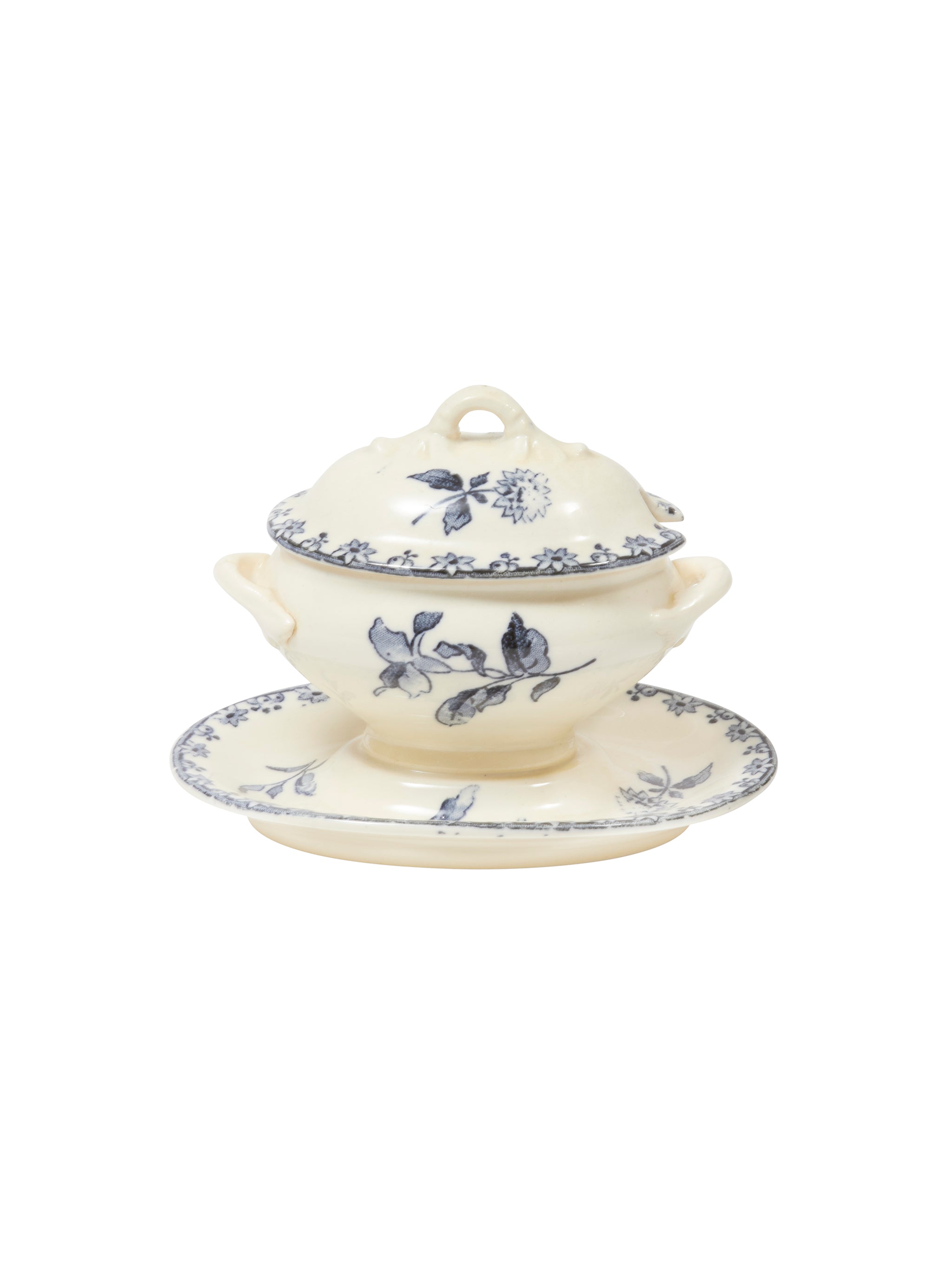 Vintage 19th Century Sarreguemines Bird Condiment Pot | Table Service ...