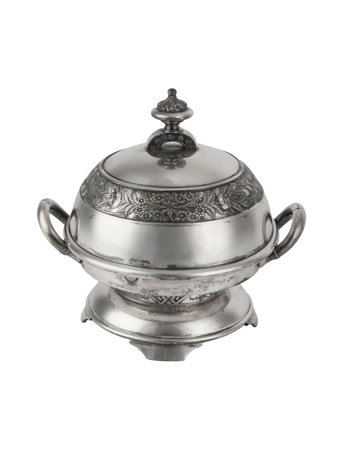 Vintage 19th Century Silver Plate Domed Caviar Dish Weston Table