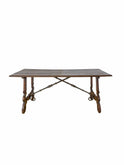 Vintage 19th Century Spanish Walnut Table with Iron Base Weston Table