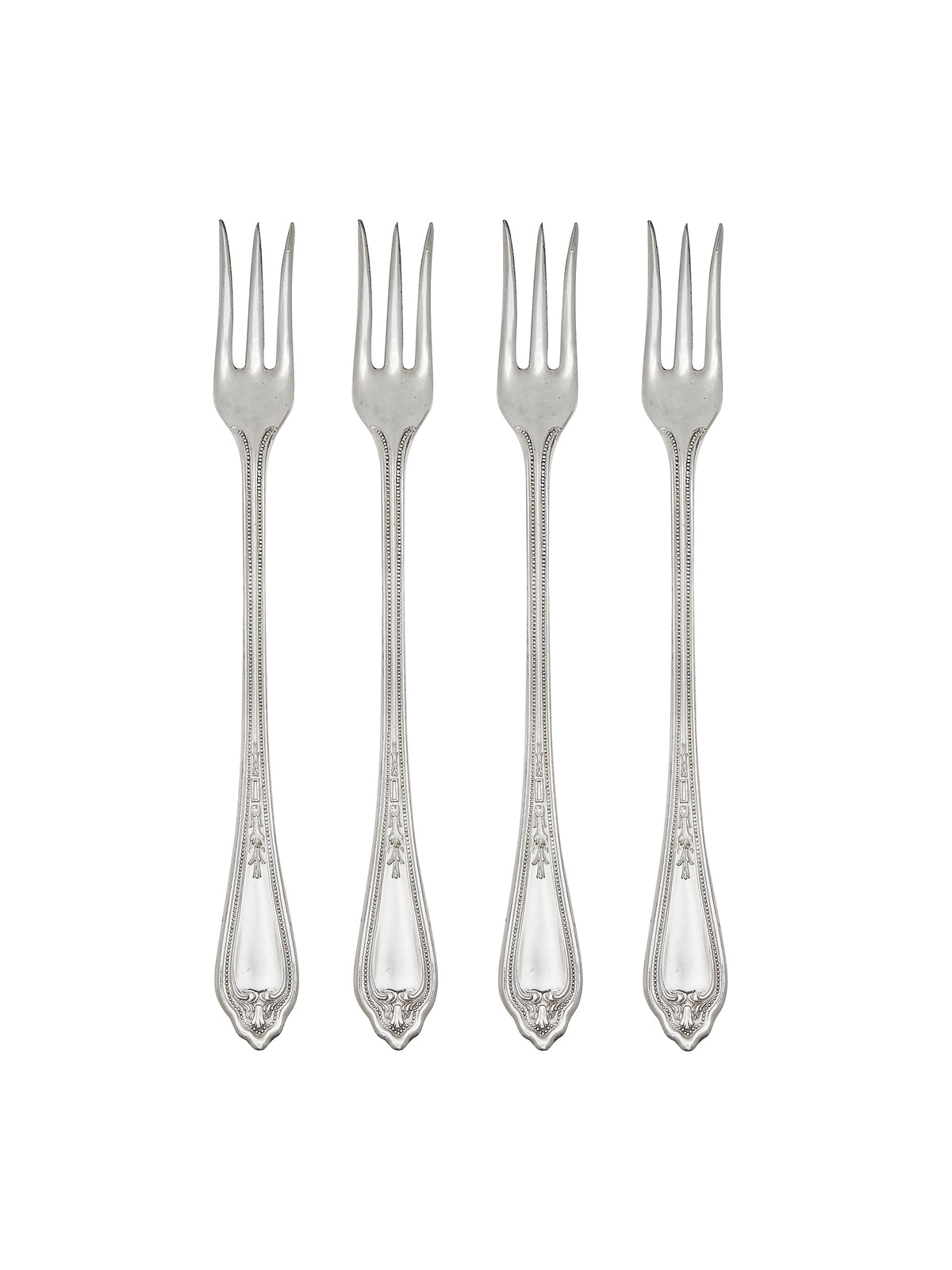 Vintage 19th Century Superior Silver Plate Oyster Forks Set of Four Weston Table