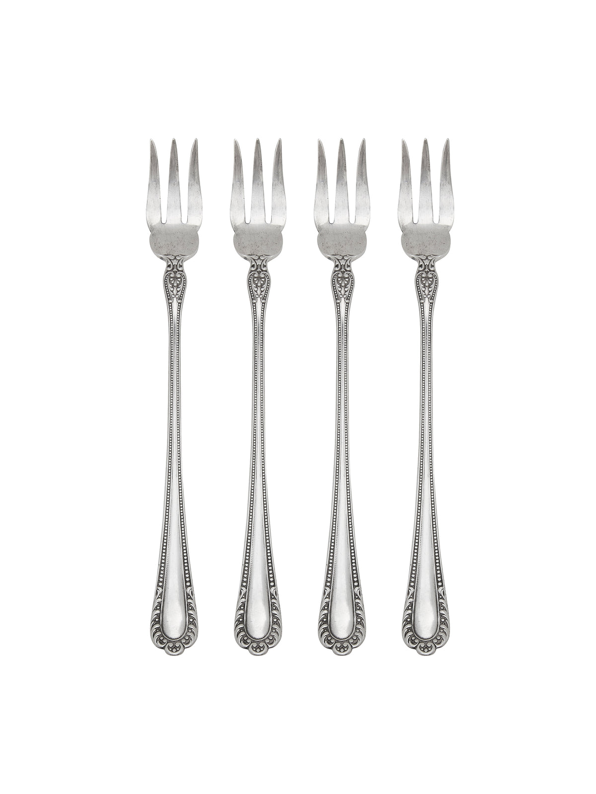 Vintage 19th Century Winthrop Silver Plate Oyster Forks Set of Four Weston Table