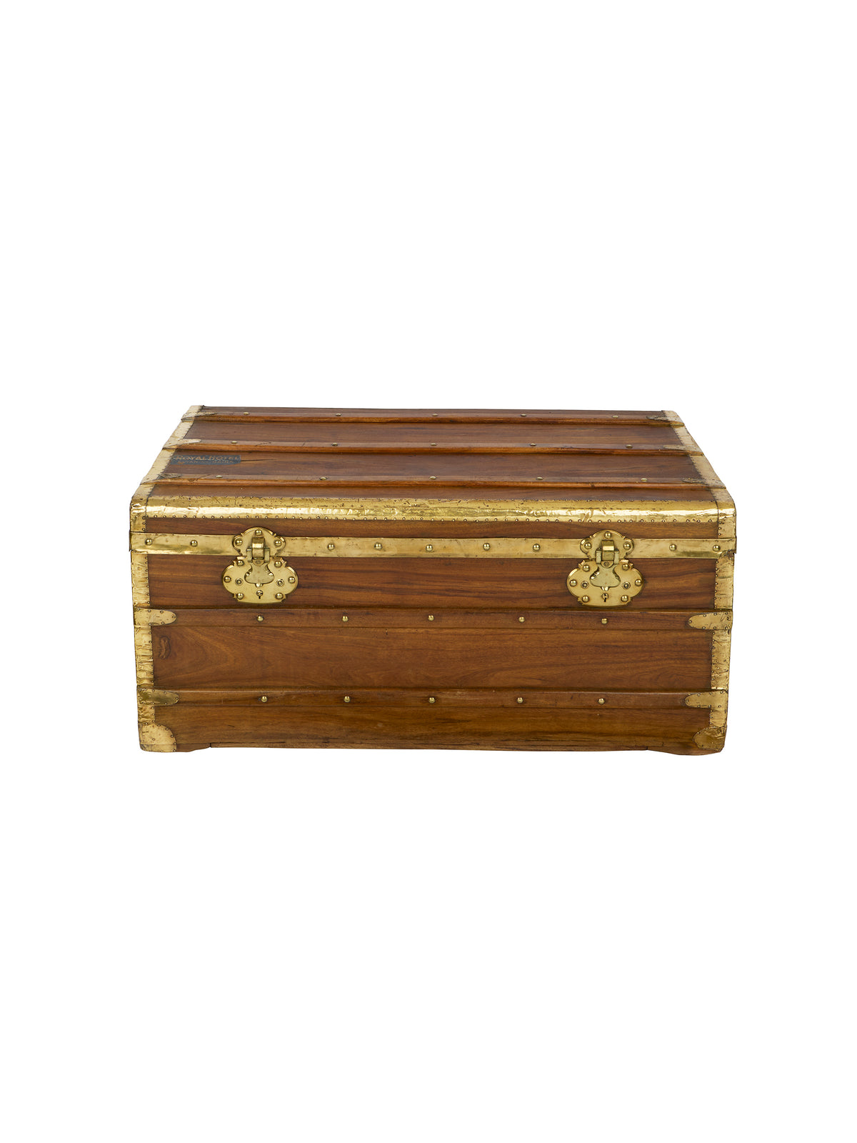 Vintage 19th Century Wood Camphor French Trunk Weston Table