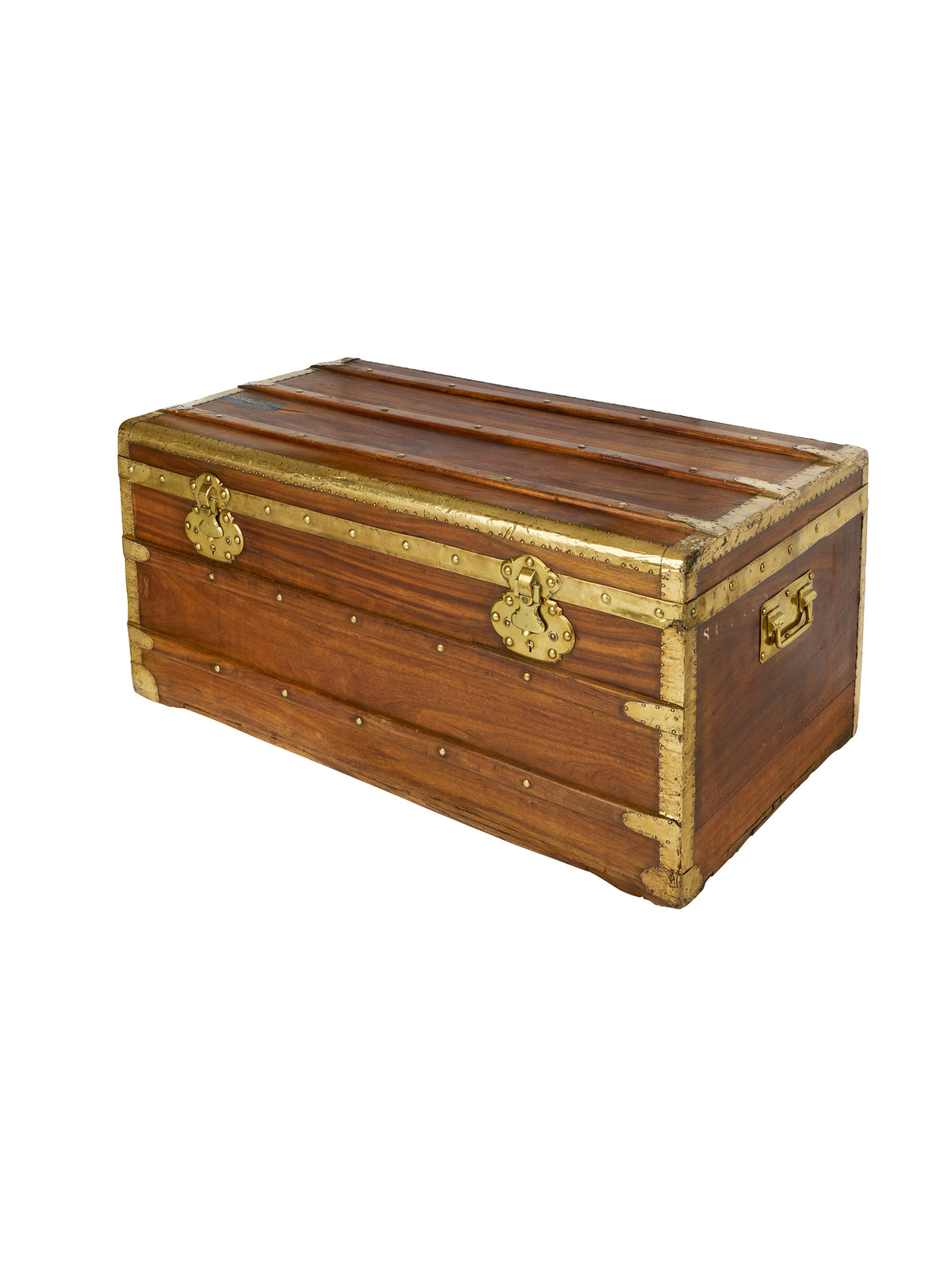 Vintage 19th Century Wood Camphor French Trunk Weston Table