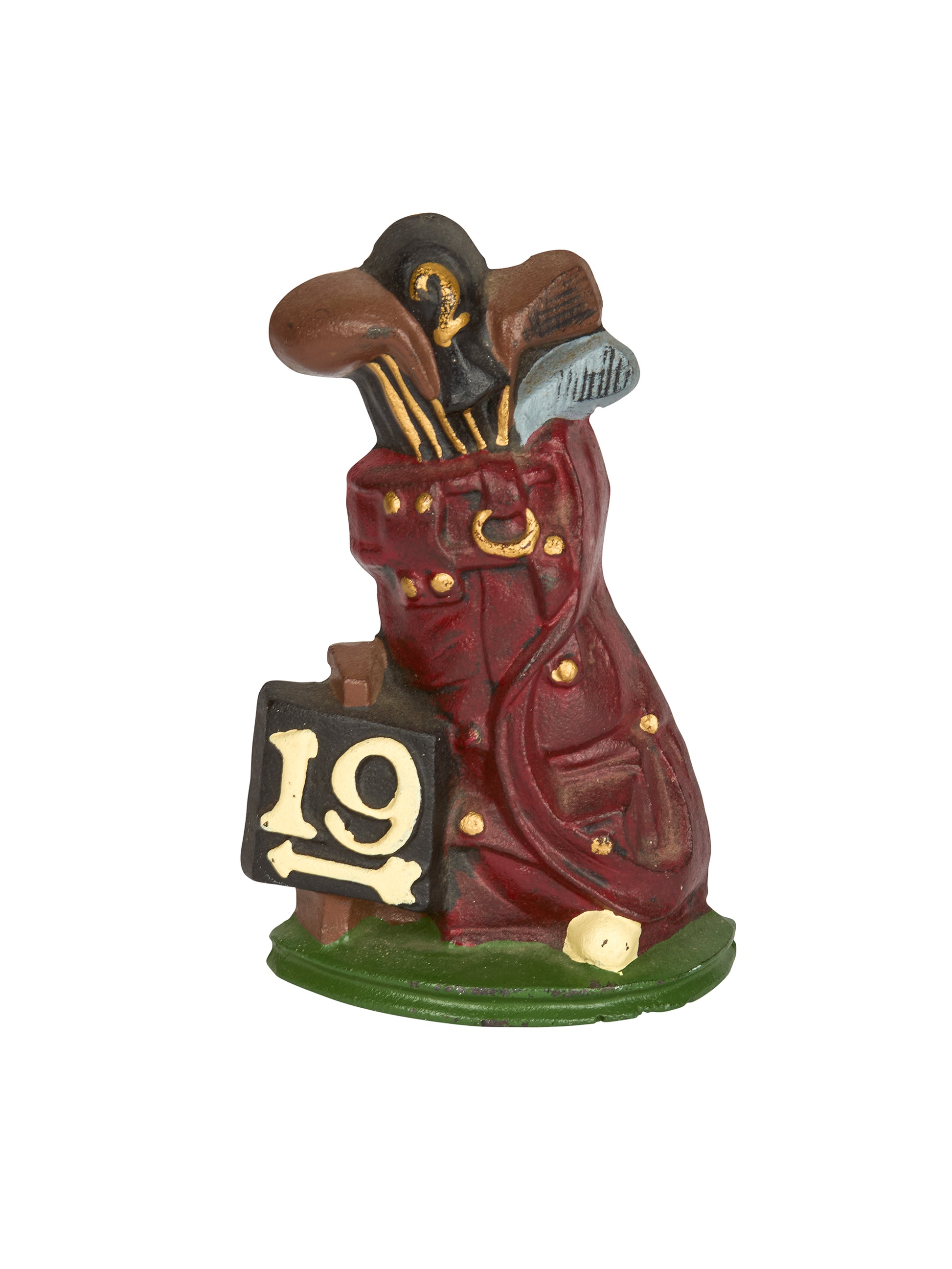 Vintage 19th Hole Cast Iron Golf Doorstop Weston Table