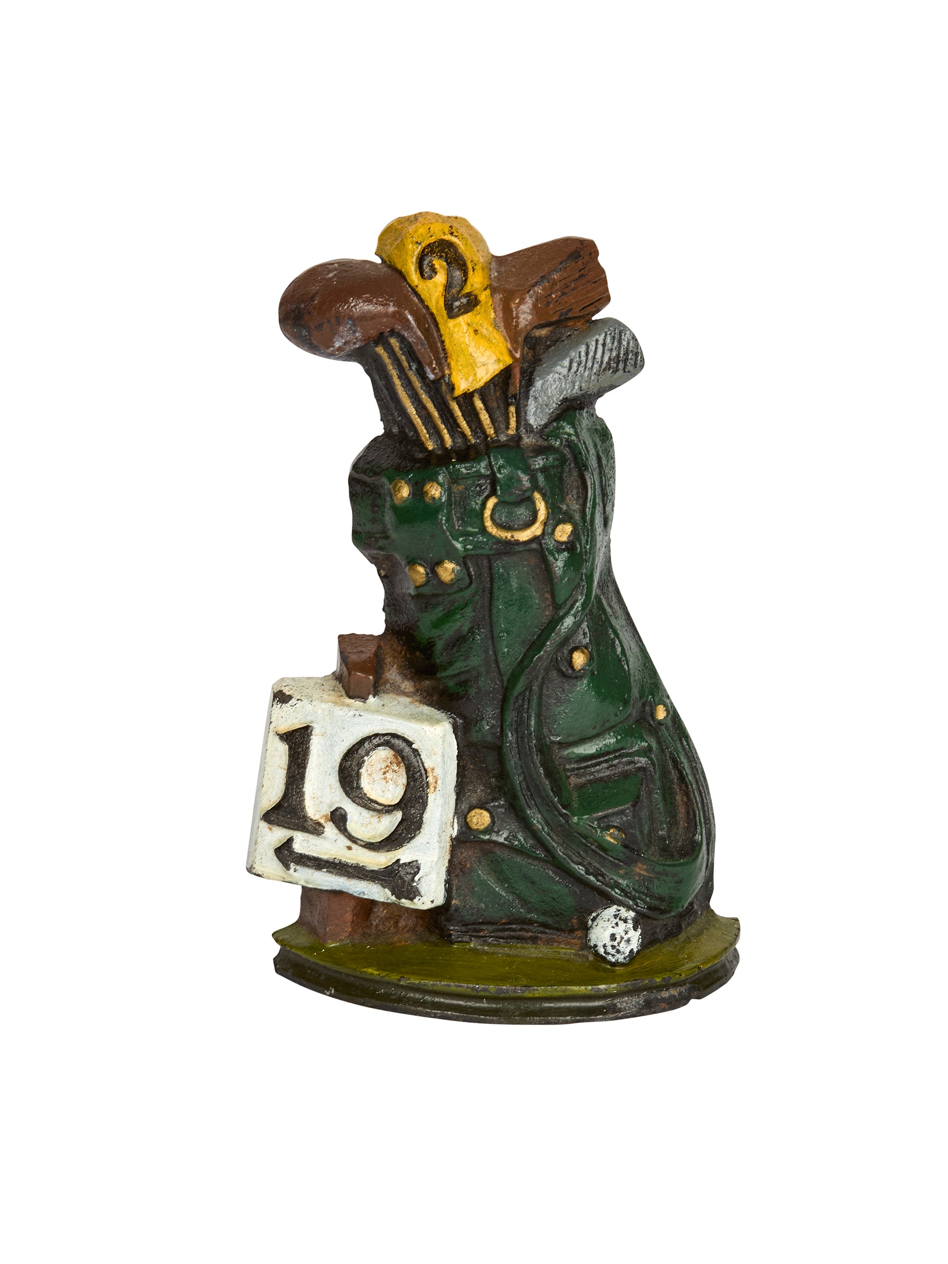 Vintage 19th Hole Cast Iron Golf Doorstop Weston Table