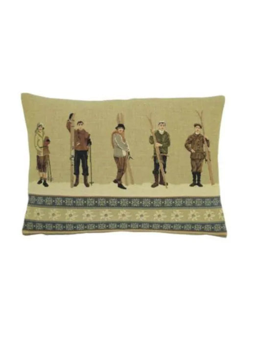 Vintage Alps Skiers Pillow Weston Table