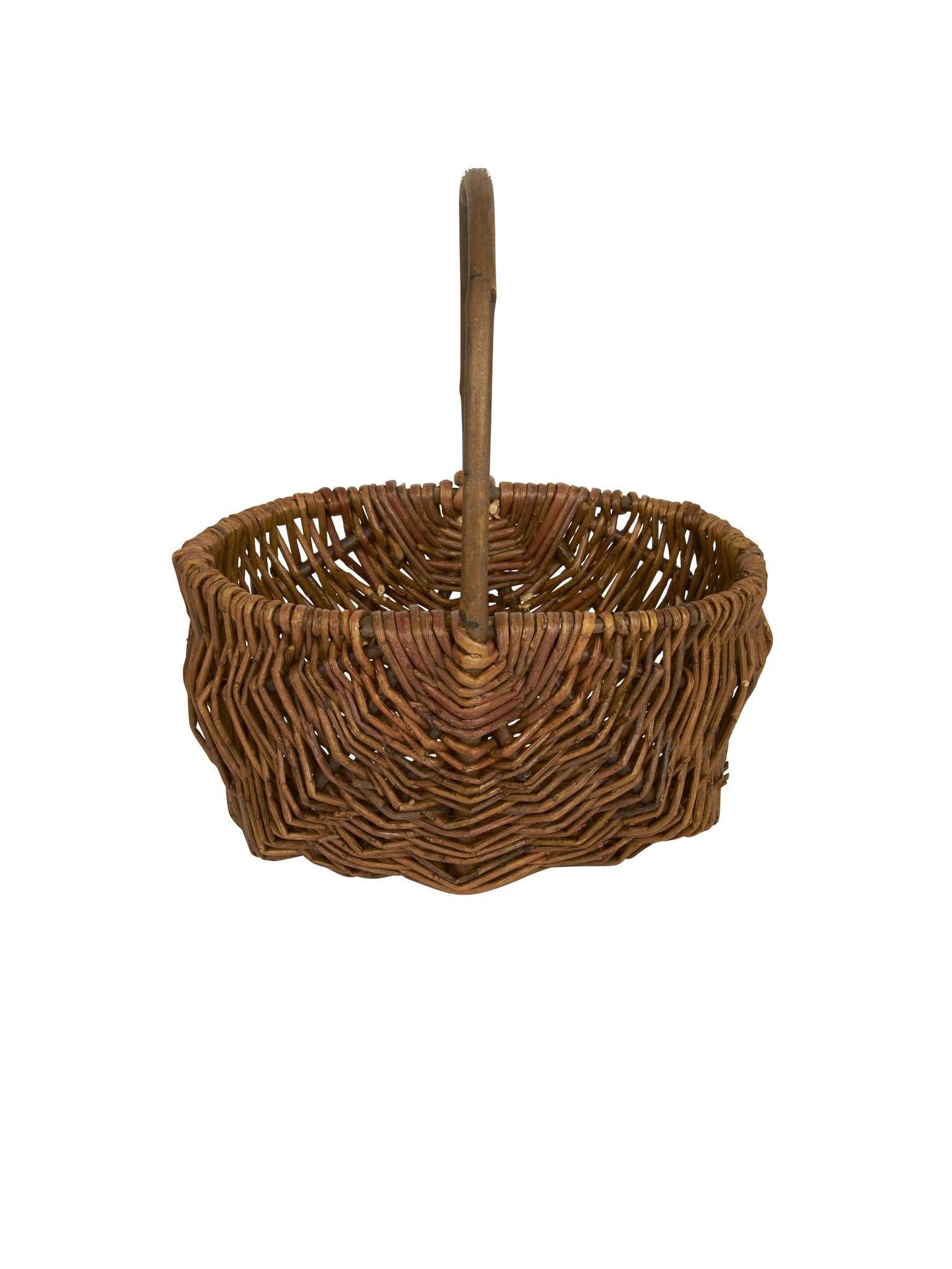 Vintage American Hand Woven Willow Foraging Basket Weston Table