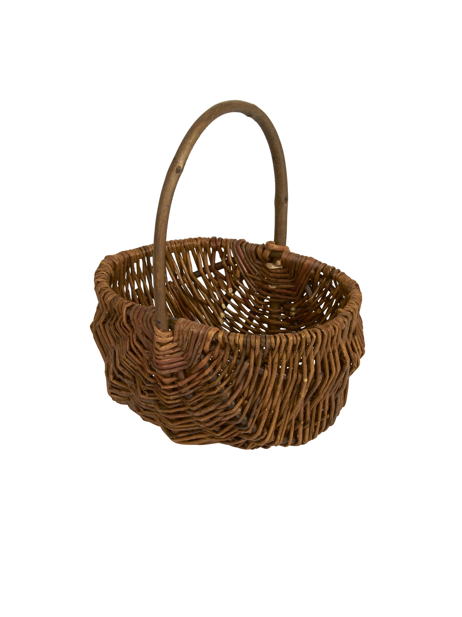 Vintage American Hand Woven Willow Foraging Basket Weston Table