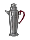 Vintage Art Deco Chrome Cocktail Shaker with Red Bakelite Handle Weston Table