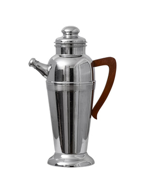  Vintage Art Deco Chrome Cocktail Shaker with Wooden Handle Weston Table 