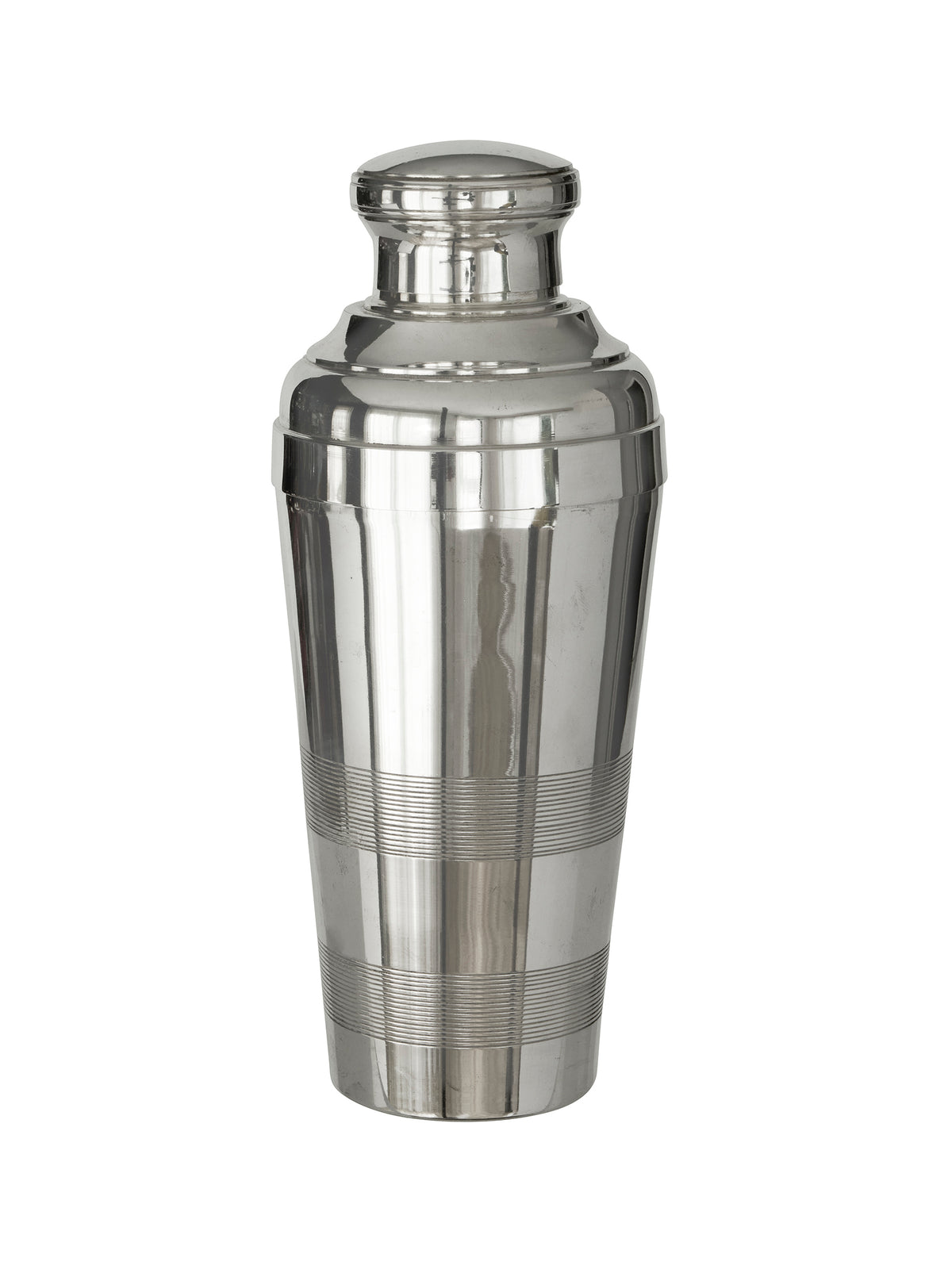 Vintage Art Deco French Incised Silver Plate Cocktail Shaker Weston Table