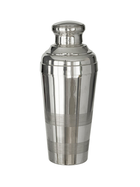 Vintage Art Deco French Incised Silver Plate Cocktail Shaker Weston Table